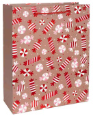 НГ Пакет бумажный M 18х23см Новогодние леденцы Голография 23*18*8 см