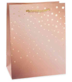 Пакет бумажный M 18х23см Звездное сияние Дизайн №3 Металлик