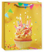 Пакет бумажный L 26х32см Яркий День Рождения Дизайн №4