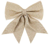 Декоративное украшение бант Праздничный Шампань с блестками 20х25см ВВ