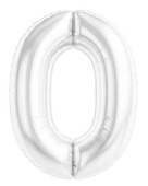 Шар фольга Цифра 40"AG Slim Белый блеск "0" (упак)