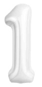 Шар фольга Цифра 40"AG Slim Белый блеск "1" (упак)
