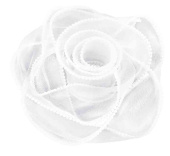 Лента Органза с леской и бусинами 4х4,57м Белый