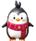 НГ Шар фольга фигура Пингвин 28" 72смAG 1207-6643 (упак)