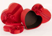 Коробка сердце 27х23х13см Красный