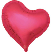 Шар фольга без рисунка 18"ibrex сердце изгиб металлик Красный