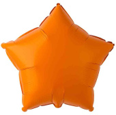 Шар фольга без рисунка 18"GR звезда пастель Матовый Оранжевый