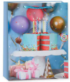 Пакет бумажный L 26х32см Яркий День Рождения Дизайн №1