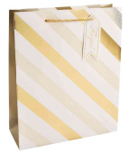 Пакет бумажный XL 31х41см Золотой принт Дизайн №4