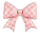 Шар фольга фигура Бант Клетка Виши Розовый Сатин 38" 97смFL (упак)