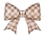 Шар фольга фигура Бант Клетка Виши Бежевый Сатин 38" 97смFL (упак)