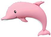 Шар фольга фигура Дельфин Розовый Сатин 46" 117смFL