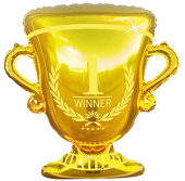 Шар фольга фигура Кубок Чемпиона Золото 29" 74смFL (упак)