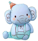 Шар фольга фигура Слоник в колпачке Голубой 35" 89смFL (упак)