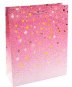 Пакет бумажный M 18х23см Звездные искры Дизайн №2