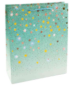 Пакет бумажный M 18х23см Звездные искры Дизайн №3