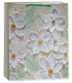 Пакет бумажный L 26х32см Большие цветы Дизайн №3
