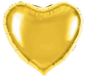 Шар фольга без рисунка 63"FL сердце Металлик Золото