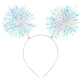 Ободок Пушистые шарики Белый Хамелеон 21х21см ВВ