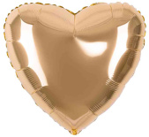 Шар фольга без рисунка 18"Fm сердце металлик Античное золото