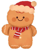 Шар фольга фигура Пряничный человечек в колпачке 29" 74смFL (упак)