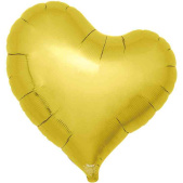Шар фольга без рисунка 18"ibrex сердце изгиб металлик Золото