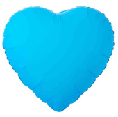 Шар фольга без рисунка 18"ВЗ сердце Неон Голубой Blue