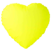 Шар фольга без рисунка 18"ВЗ сердце Неон Желтый Yellow