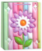 Пакет бумажный L 26х32см Красочный цветок Дизайн №2