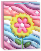 Пакет бумажный L 26х32см Красочный цветок Дизайн №1