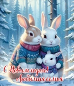 НГ Магнит виниловый С Новым годом! Любимая семья! А8