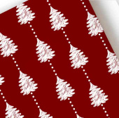 НГ Бумага лист 70х100см Новогодние ели Красный Симфония