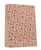 НГ Пакет крафт XL 31х42см С новым годом! Красный принт подарок БР