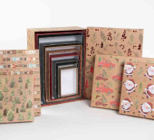 НГ Коробка прямоугольник 22х16х6см Новогодний микс