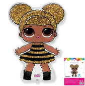 Шар фольга фигура Кукла LOL Квин Би LOL Queen Bee 34" 86см Fm (упак)
