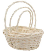 Набор плетеных корзин с ручкой 3 в 1 Ива белый 38х30х14см