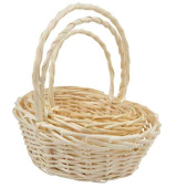 Набор плетеных корзин с ручкой 3 в 1 Ива натуральный 31х24х11см