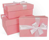 Коробка Прямоугольник 15х11х5см Розовый перламутр С бантом ВС