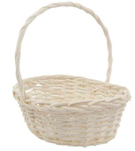 Корзина плетеная с ручкой Ива Белый 35х27х12см ВС