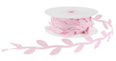 Лента декоративная 2,5х10,97м Изящные листья, Розовый ДБ