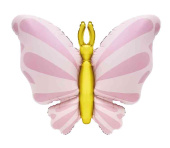 Шар фольга фигура Изящная бабочка Розовый Сатин 34" 86см FL