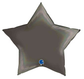 Шар фольга без рисунка 36" GR звезда голография Черная платина