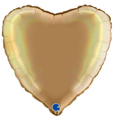 Шар фольга без рисунка 36" GR сердце голография Шампань