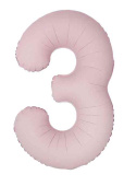 Шар фольга Цифра 40" Fm Пыльная роза Сатин "3" (упак)