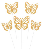 Топпер металл Ажурные бабочки Золото 18см ВВ (уп10)