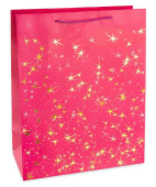 Пакет бумажный XXL 43х55см Тысячи созвездий Дизайн №1 Розовый Золото ДБ