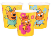 Стаканы бумажные Три Кота Праздник для котят 250мл (уп6) ДБ