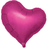 Шар фольга без рисунка 18" ibrex сердце изгиб металлик Пурпурное