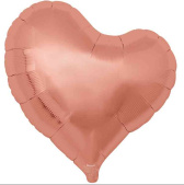 Шар фольга без рисунка 18" ibrex сердце изгиб металлик Розовое Золото