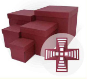 Коробка WOW - Сюрприз 21х21х21см Тиснение рогожка Бордовый ДБ